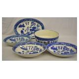 4 pcs. Blue Willow Ware Serving Pieces