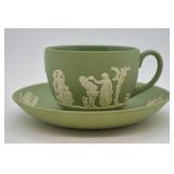 Genuine Wedgwood Jasperware Sage Teacup & Saucer