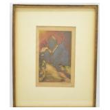 ca. 1910 Original Hand Colored Etching