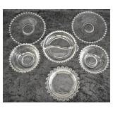 6 pcs. Candlewick Glassware