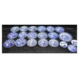 20 pcs. Vintage Blue Willow Ware Plates & Saucers