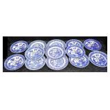 13 pcs. Vintage Blue Willow Ware Dinner Plates