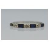 14k White Gold Diamond & Sapphire Ring