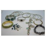 Costume Bangle Bracelets, Crystal Beads & Watch