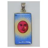 Sterling Silver Tarot Card Pendant