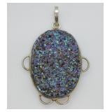Sterling Silver Druzy Quartz Pendant