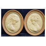 Pair of Vintage Plaster Grecian-style Wall Plaques