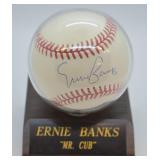 Ernie Banks signed baseball