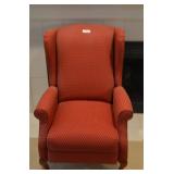 Red & Gold Lazy Boy "Kimberly" Recliner-Wood Leg