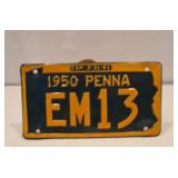1950 Pennsylvania License Plate-Great Condition
