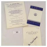 3 Vintage Dinner Menus-Railroad Related