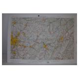 Hubbard Contoured Topographical Map of Pittsburgh