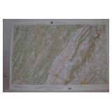 Hubbard Contoured Topographical Map of Charlottesv