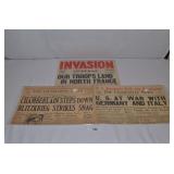 Group of 3 Vintage Newspaper Announcing Early 40