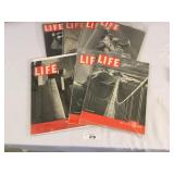 Selection of 7 Vintage Life Magazines from Late 19