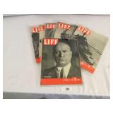 Selection of 6 Vintage Life Magazines from 1939