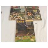 Selection of 3 Vintage Saturday Evening Post Magaz