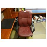 Nice Leather-Look Burgundy Rolling Desk Chair