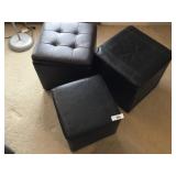 Selection of 3 Open Footstools/Ottomons