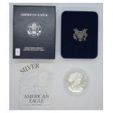 2000 PROOF SILVER EAGLE W BOX PAPERS