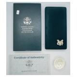EISENHOWER CENTENNIAL SILVER DOLLAR W BOX PAPERS