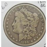 1890 CC MORGAN DOLLAR  F