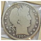 1907 O BARBER HALF DOLLAR  G