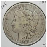 1881 MORGAN DOLLAR F