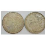 TWO MORGAN SILVER DOLLARS