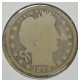 1892 BARBER QUARTER  G