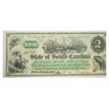 1873 SOUTH CAROLINA 2 DOLLAR BILL