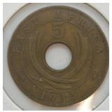 1935 EAST AFRICA 5 CENTS AU