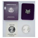 1987 PROOF SILVER EAGLE W BOX PAPERS