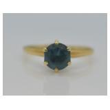10 K GOLD BLUE TOPAZ RING
