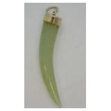 10K GOLD AND JADE PENDENT