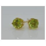 14K GOLD PERIDOT EARRINGS