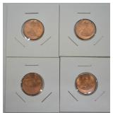 Group of 4 Off-Center Strike Error Pennies