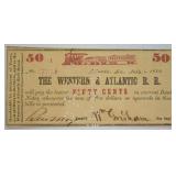 1862 Western & Atlantic Railroad Banknote AU