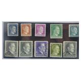 Group of 8 WWII Hitler Stamps