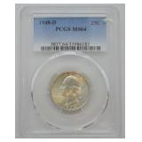 1948 D Washington Quarter PCGS MS64
