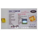 Rare 9.60 cts. Golden Yellow Sapphire w/ Report