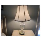 Crystal & brass table lamp 28"T