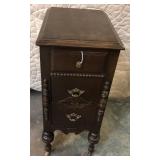Depression era, Walnut night stand very ornate