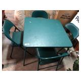 Padded card table and 4 chairs