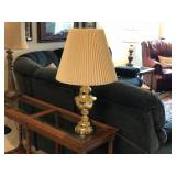 Large Brass table lamp with shade