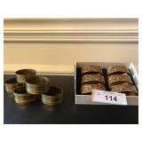 (2) sets of metal & brass napkin rings