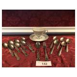 (16) Silverplate flatware and 50th Ann. Teacup