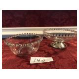 Pair of American Fostoria glass dishes
