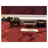 (3) metal and enamel trinket boxes