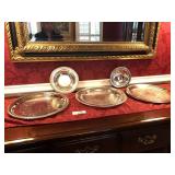 W.M Rogers Silverplate round serving trays +